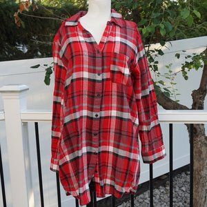 Red Plaid PJ button down shirt